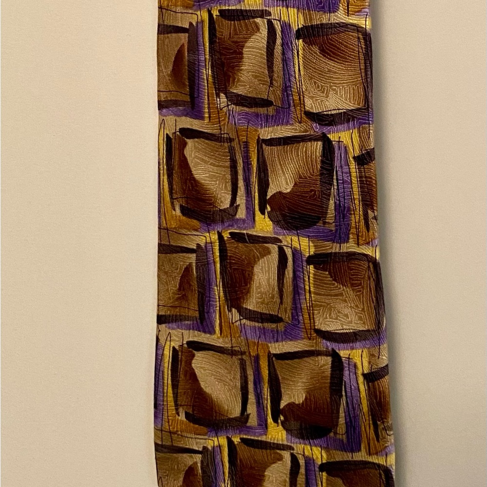 J. Garcia Brown and Purple Geometric Tie